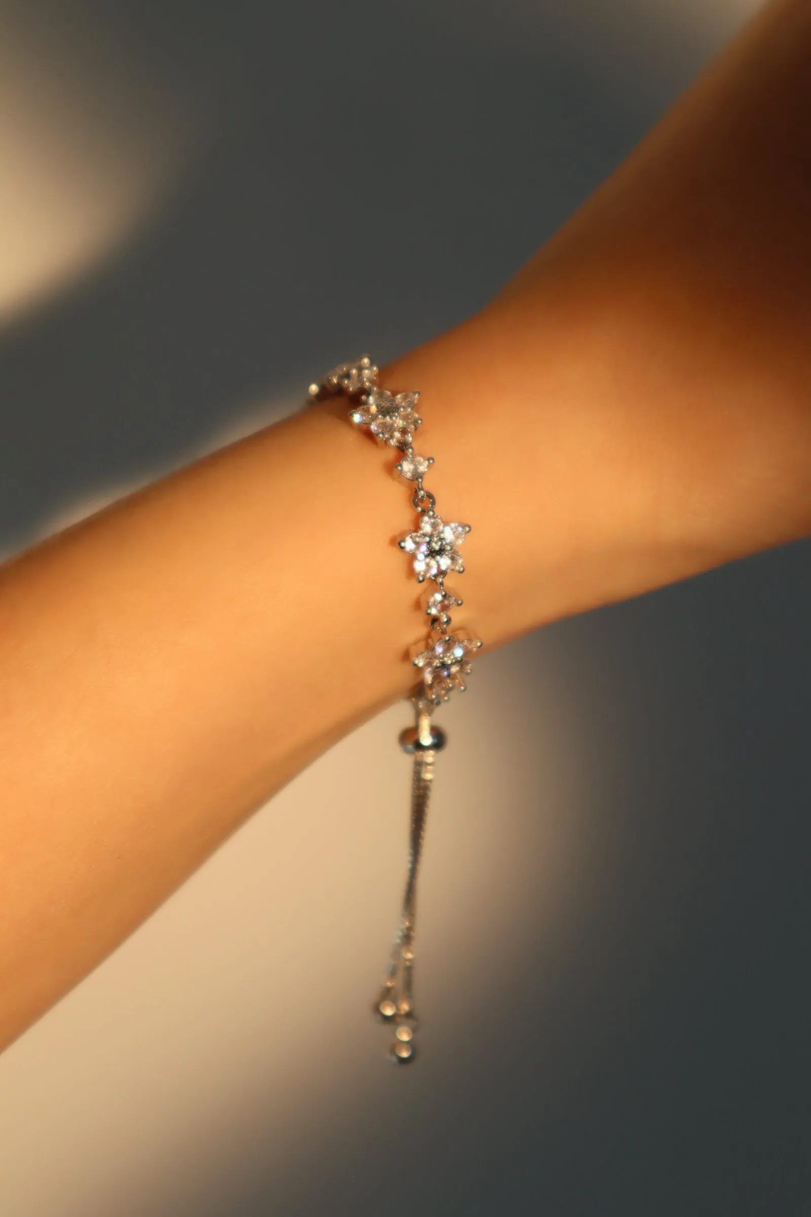 Women's Flower Bracelet Platinum Plated Zirconia Diamonds sold by Hensley London product image thumbnail 5