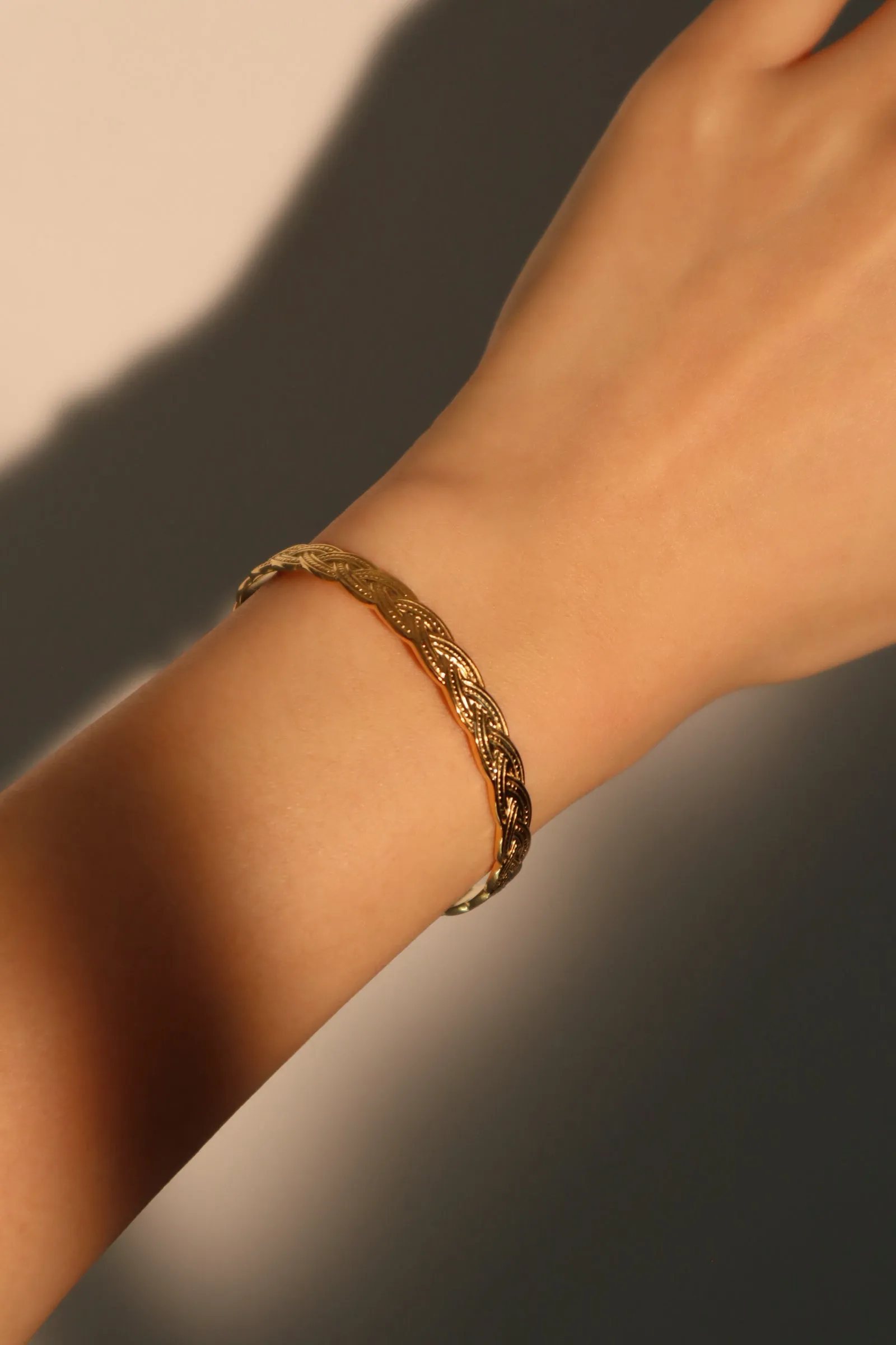 Women's Bracelet Gold Stainless Steel Double Braid sold by Hensley London product image thumbnail 2