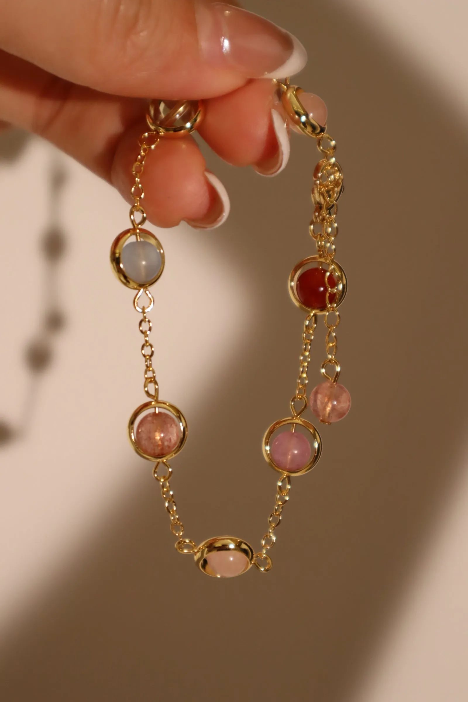 Women's Bracelet 18K Gold Plated Multi Color Moonstones sold by Hensley London product image thumbnail 3