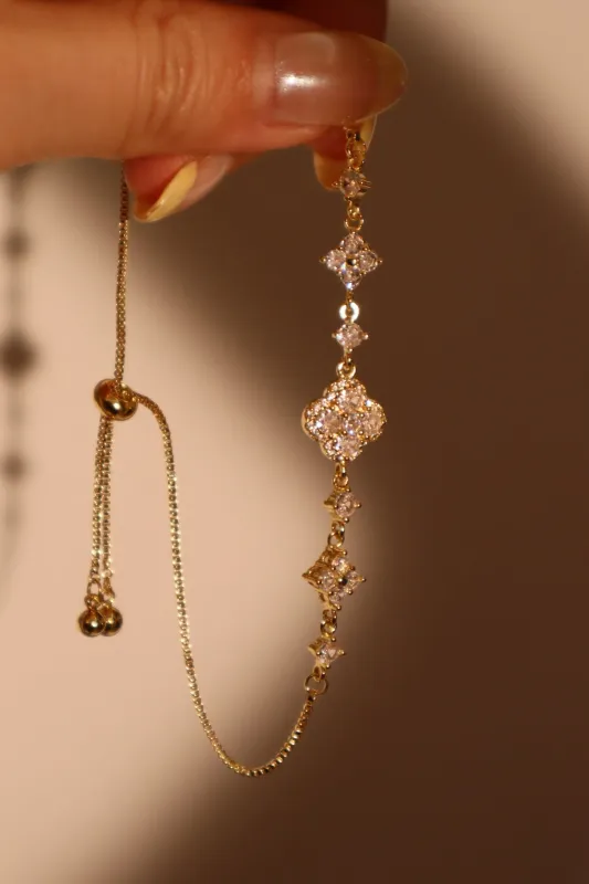 Women's Bracelet Gold Plated Zirconia Diamonds Adjustable sold by Hensley London