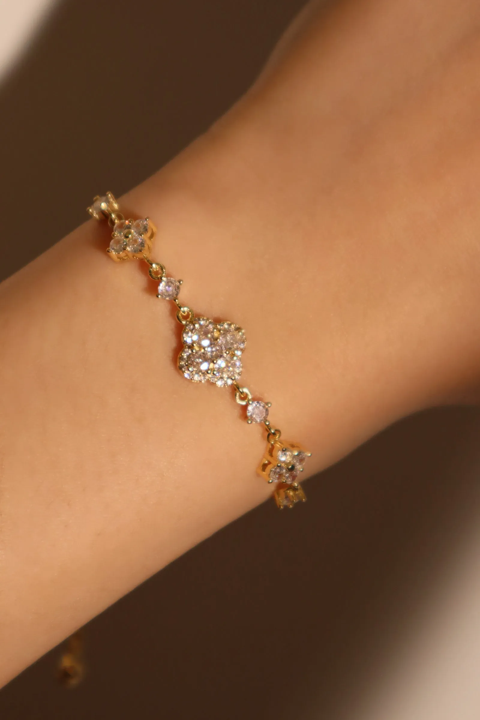 Women's Bracelet Gold Plated Zirconia Diamonds Adjustable sold by Hensley London product image thumbnail 2