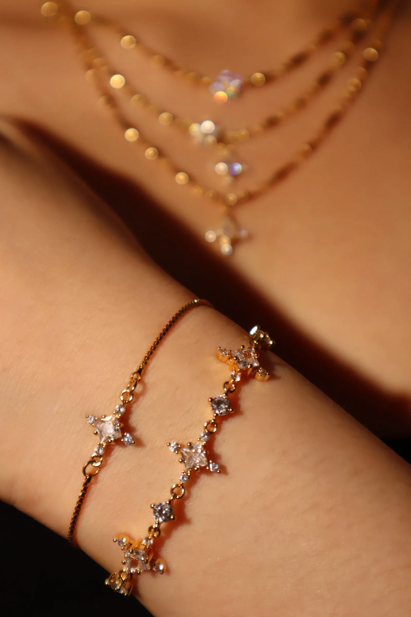 Women's Bracelet Gold Plated Zirconia Diamond Adjustable 10 in sold by Hensley London product image thumbnail 2