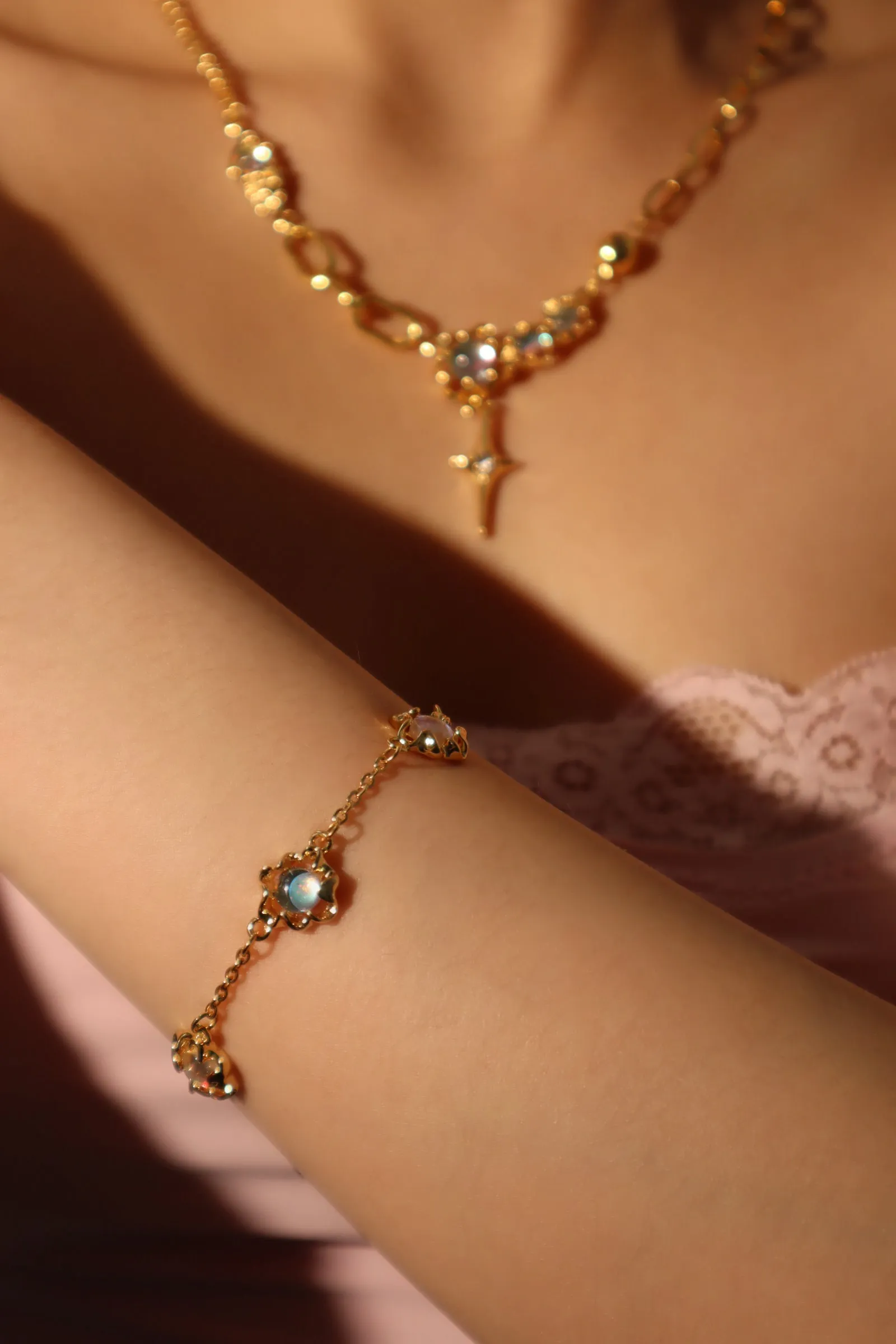 Women's Bracelet Gold 18K Gold Plated Multi Opal sold by Hensley London product image thumbnail 5