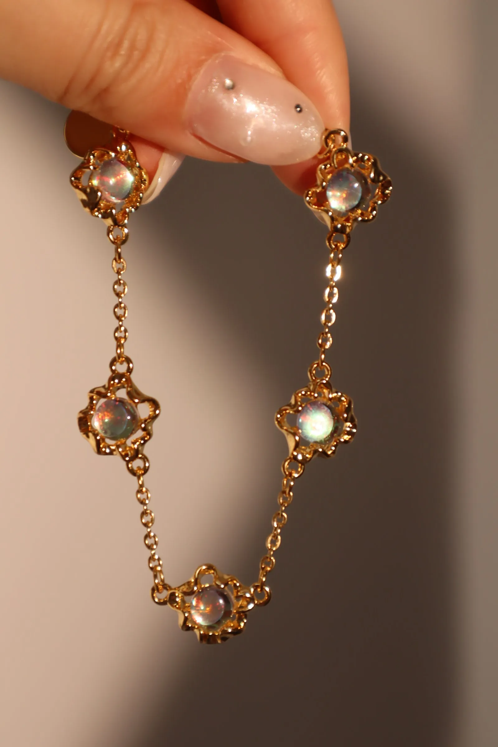 Women's Bracelet Gold 18K Gold Plated Multi Opal sold by Hensley London product image thumbnail 2