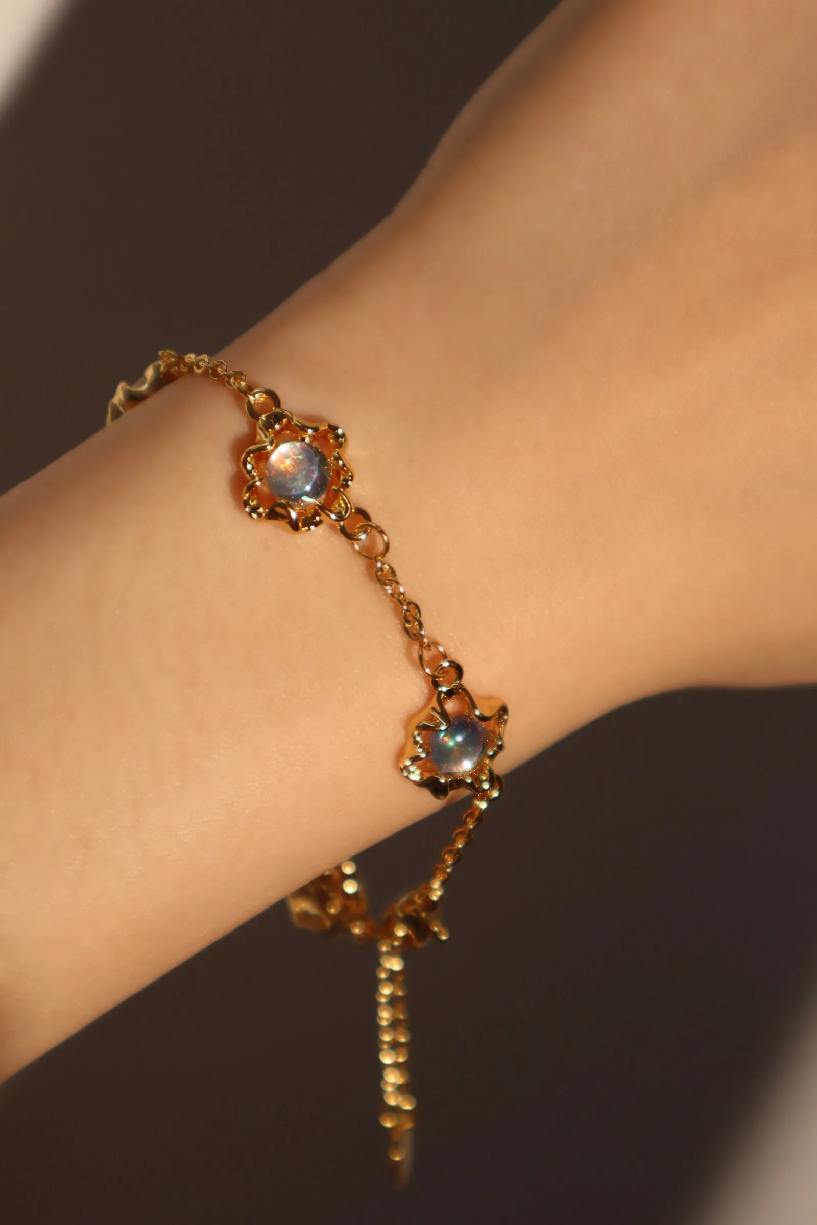 Women's Bracelet Gold 18K Gold Plated Multi Opal sold by Hensley London product image thumbnail 4