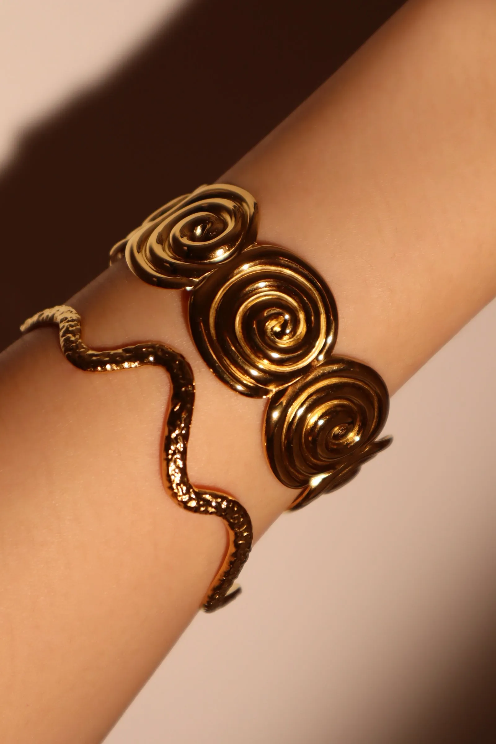 Women's Women's Wave Bracelet Gold Stainless Steel sold by Hensley London product image thumbnail 2