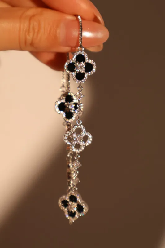 Women's Bracelet Black Resin Silver Plated Zirconia sold by Hensley London