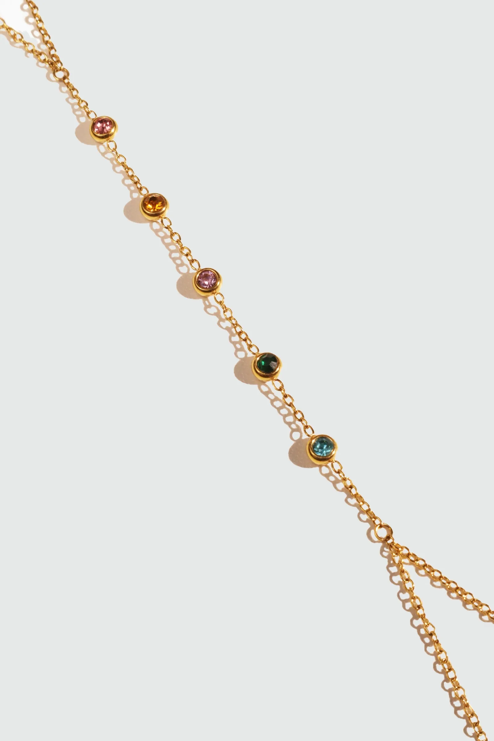 Unisex Hand Chain Bracelet Gold Stainless Steel Color Gem sold by Hensley London product image thumbnail 2