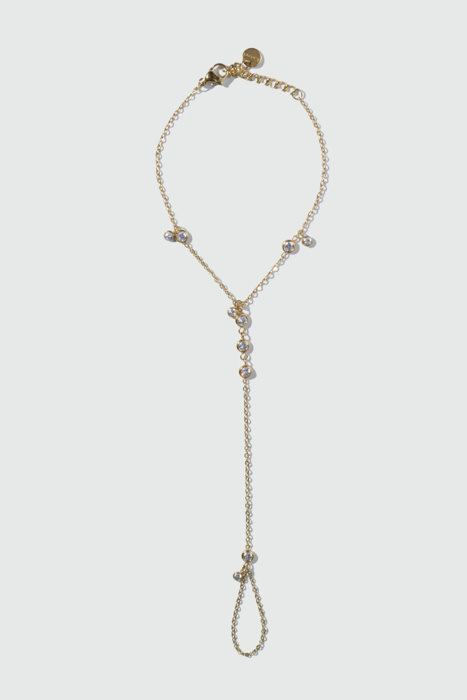 Women's Hand Chain Bracelet Gold Stainless Steel Zirconia sold by Hensley London product image thumbnail 4