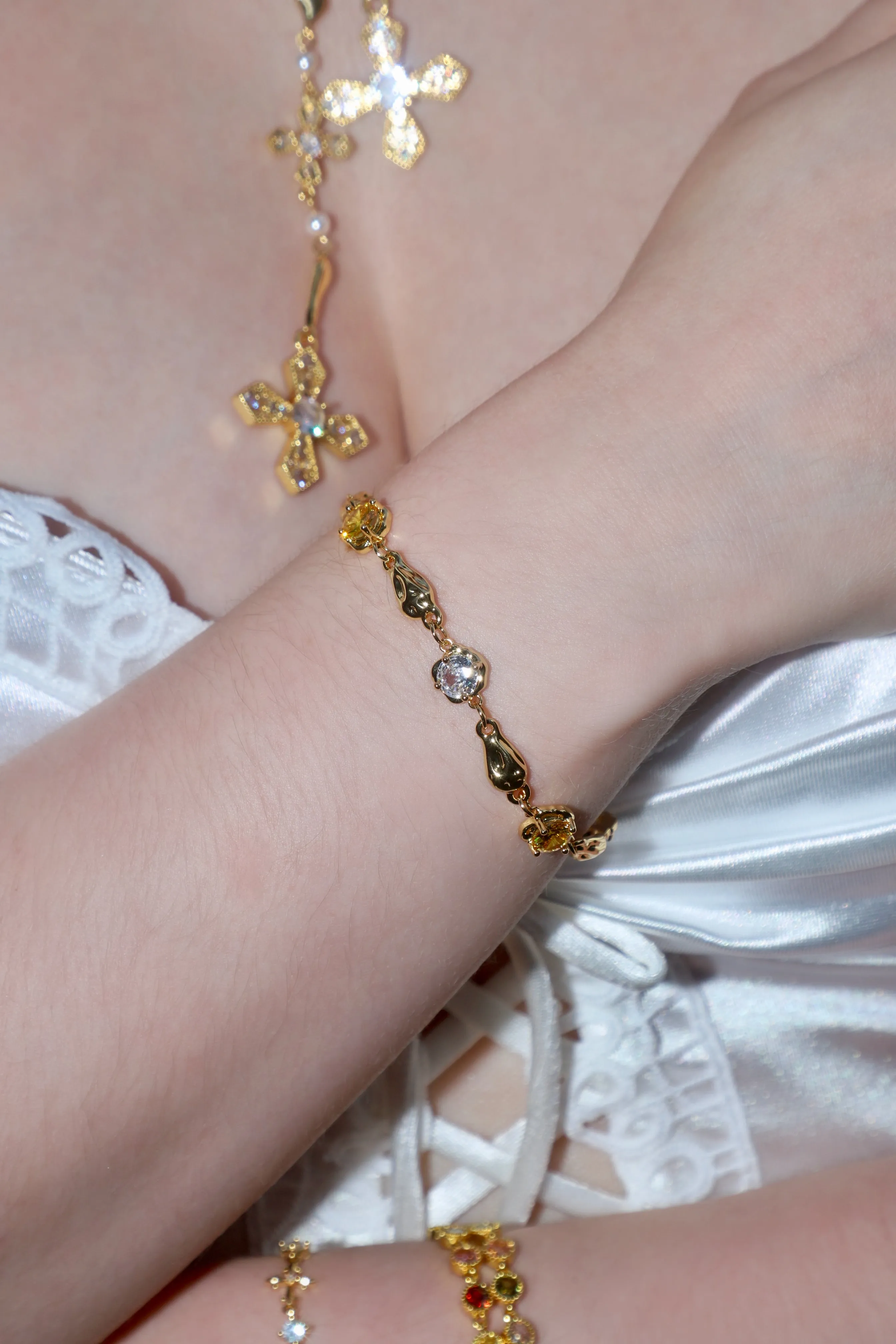 Women's Bracelet Yellow Citrine Zirconia 18K Gold Plated sold by Hensley London product image thumbnail 2