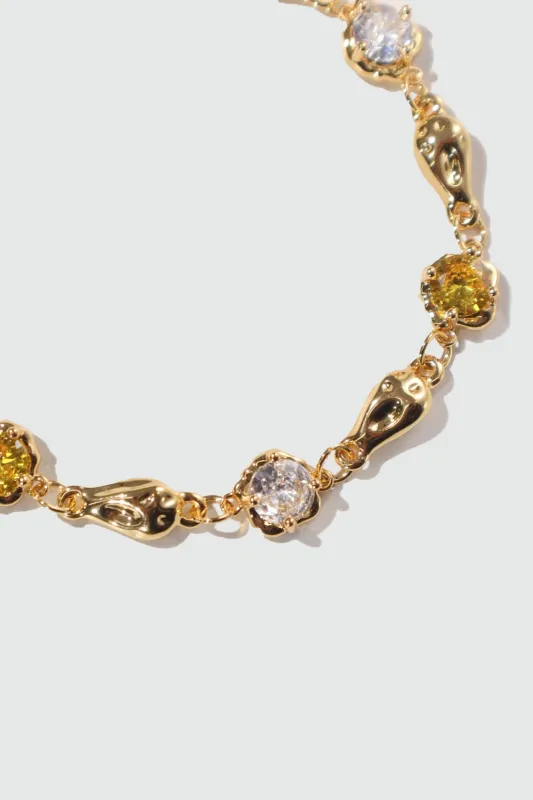 Women's Bracelet Yellow Citrine Zirconia 18K Gold Plated sold by Hensley London