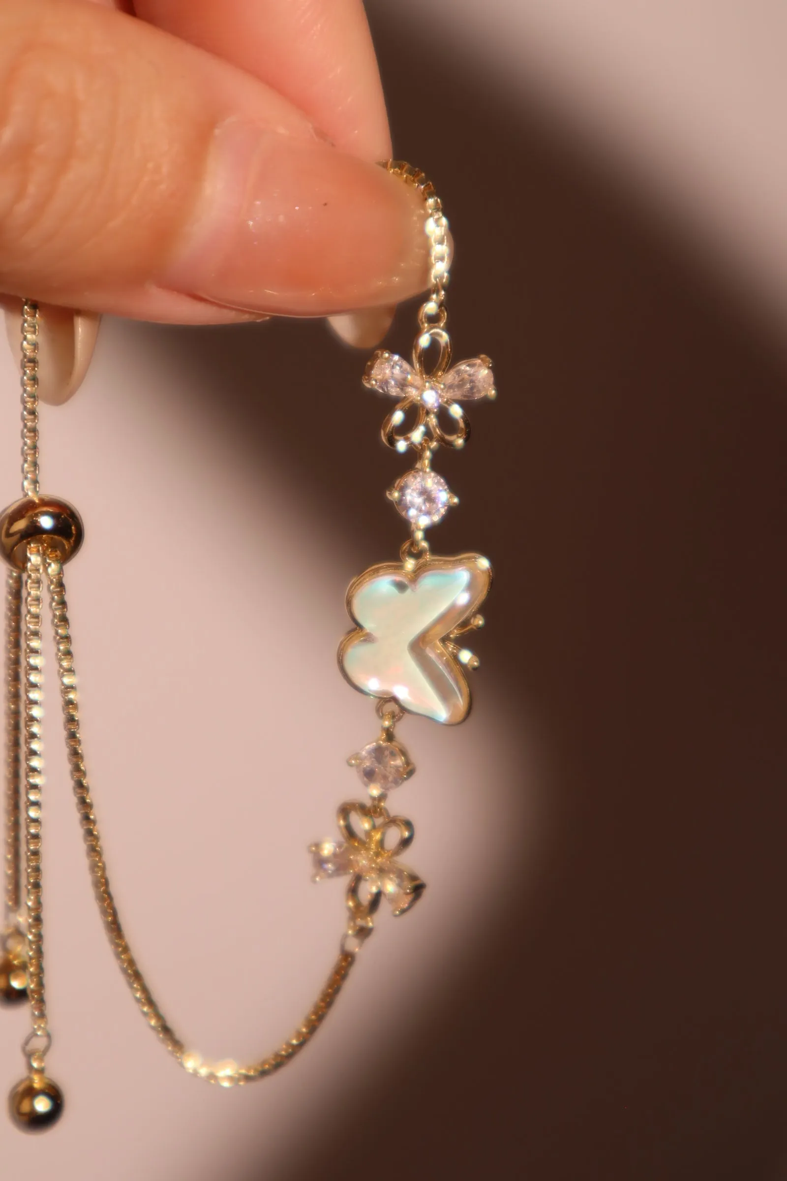 Women's Butterfly Bracelet Gold Enamel Zirconia sold by Hensley London product image thumbnail 2