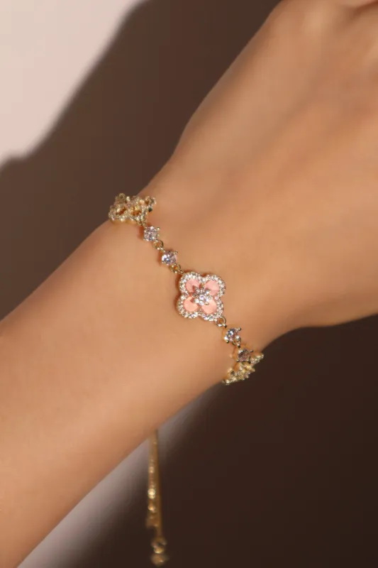 Unisex Bracelet Pink Gold Plated Zirconia sold by Hensley London