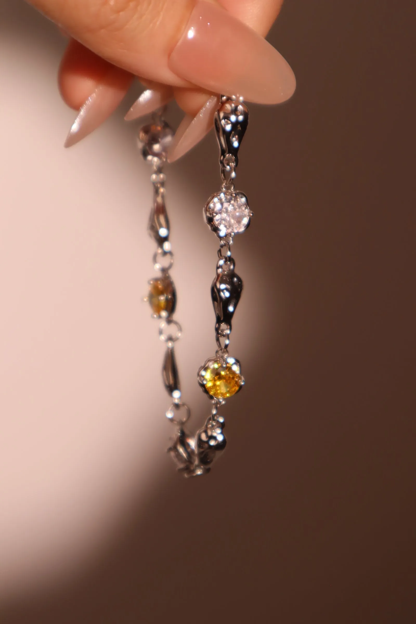 Women's Bracelet Platinum Plated Citrine Zirconia Diamonds sold by Hensley London product image thumbnail 4