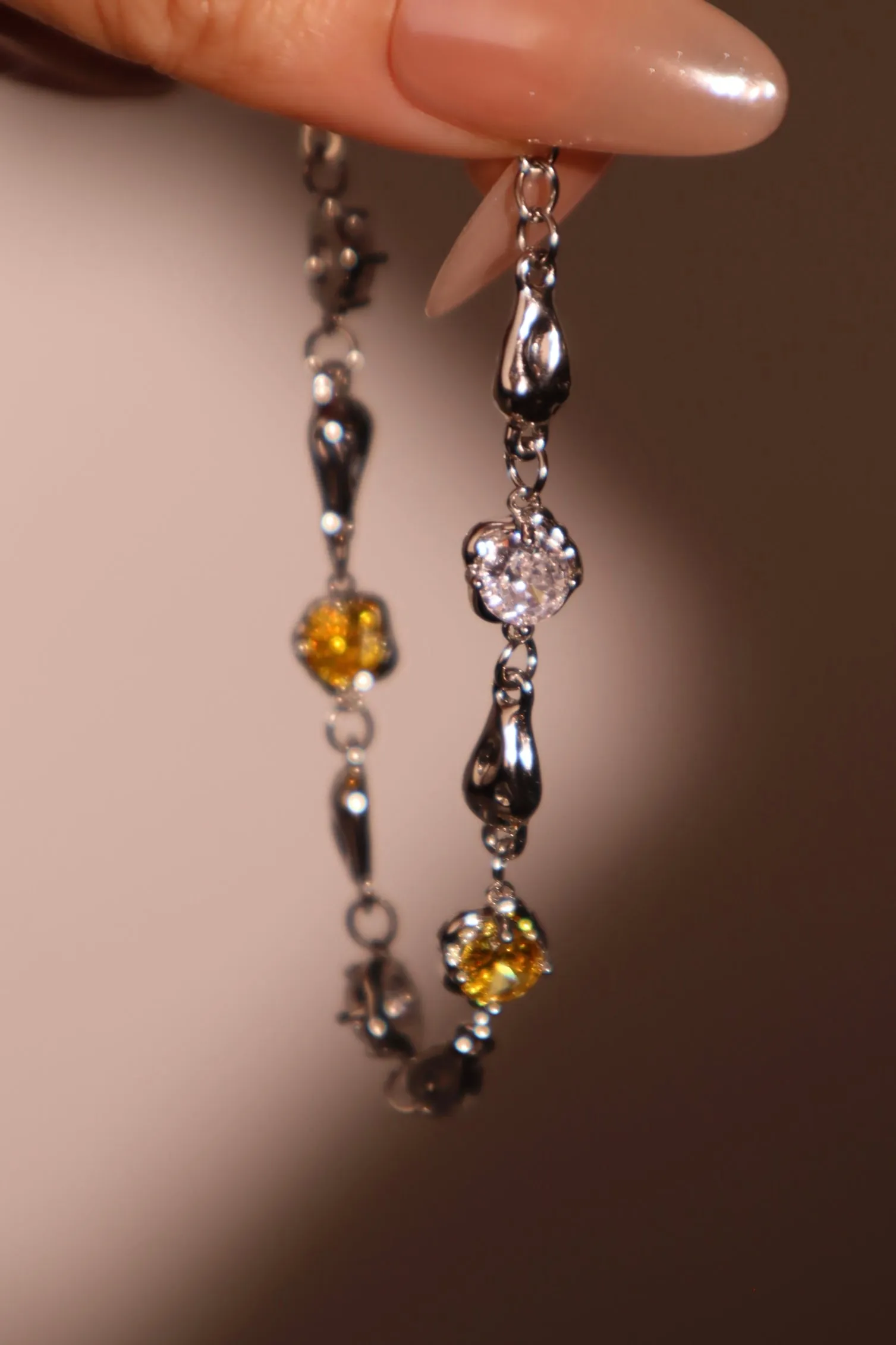 Women's Bracelet Platinum Plated Citrine Zirconia Diamonds sold by Hensley London product image thumbnail 3