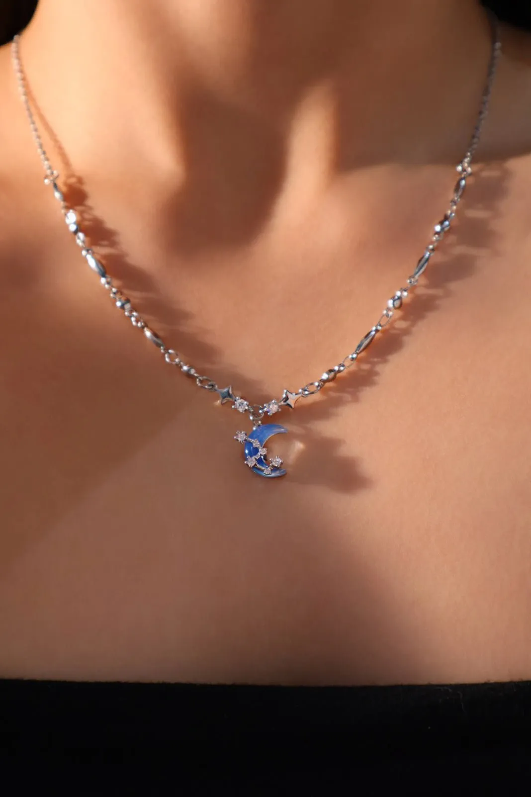 Women's Jewelry Set Moonstone Moon Star Platinum Plated with Zirconia Diamonds sold by Hensley London product image thumbnail 2