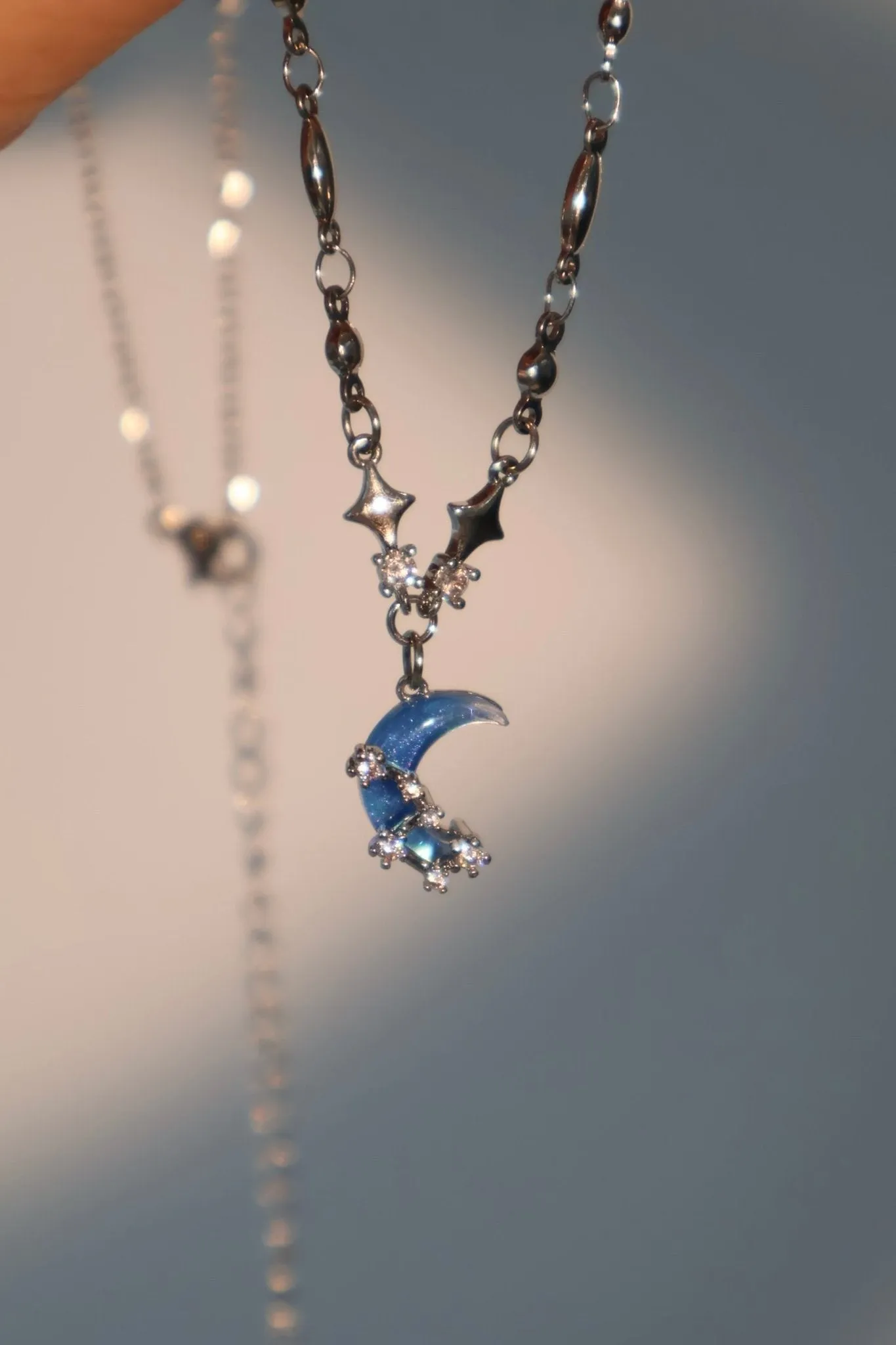 Women's Jewelry Set Moonstone Moon Star Platinum Plated with Zirconia Diamonds sold by Hensley London product image thumbnail 3