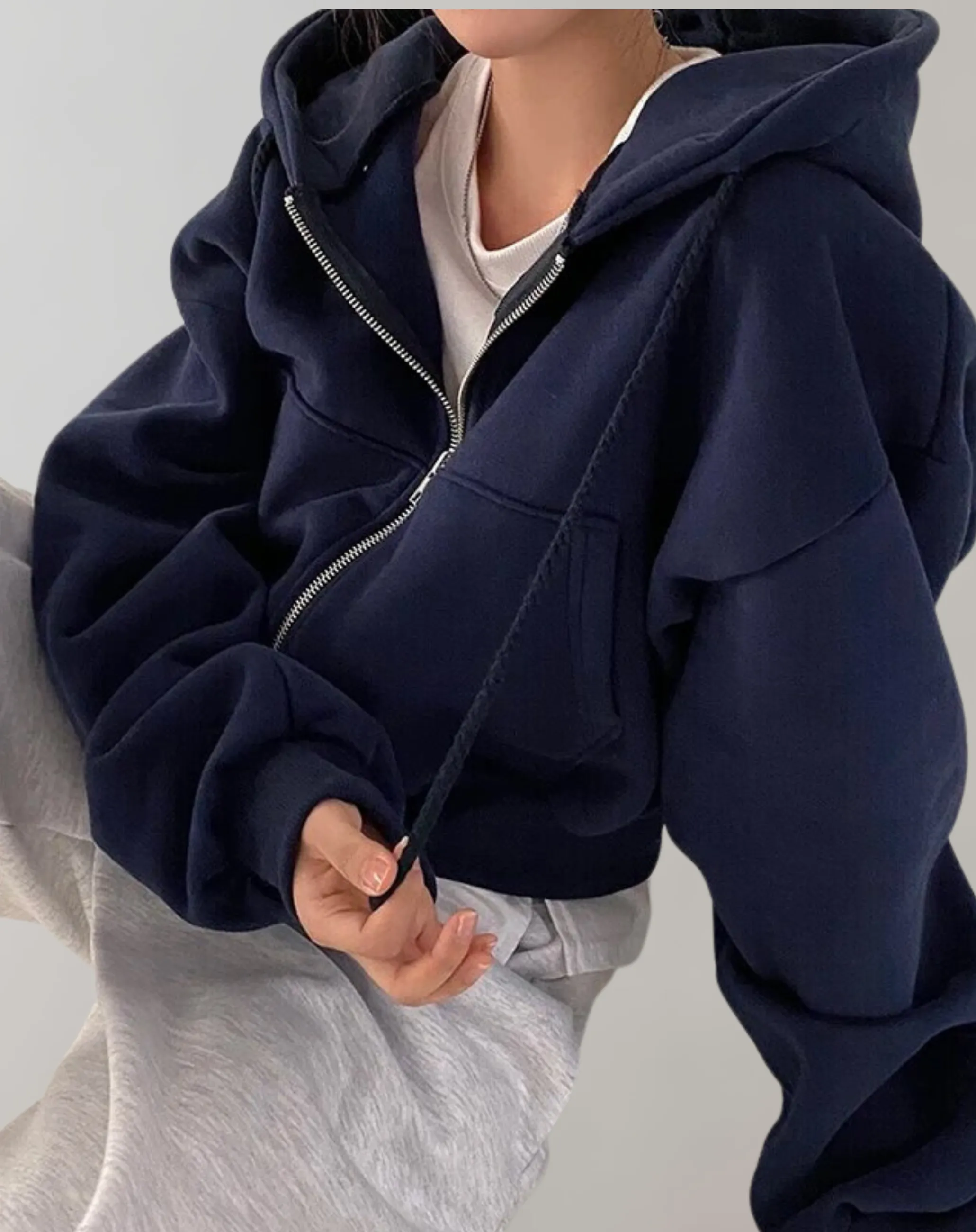 Women's Hooded Sweatshirt Solid Color Comfortable Cotton sold by Hensley London product image thumbnail 3