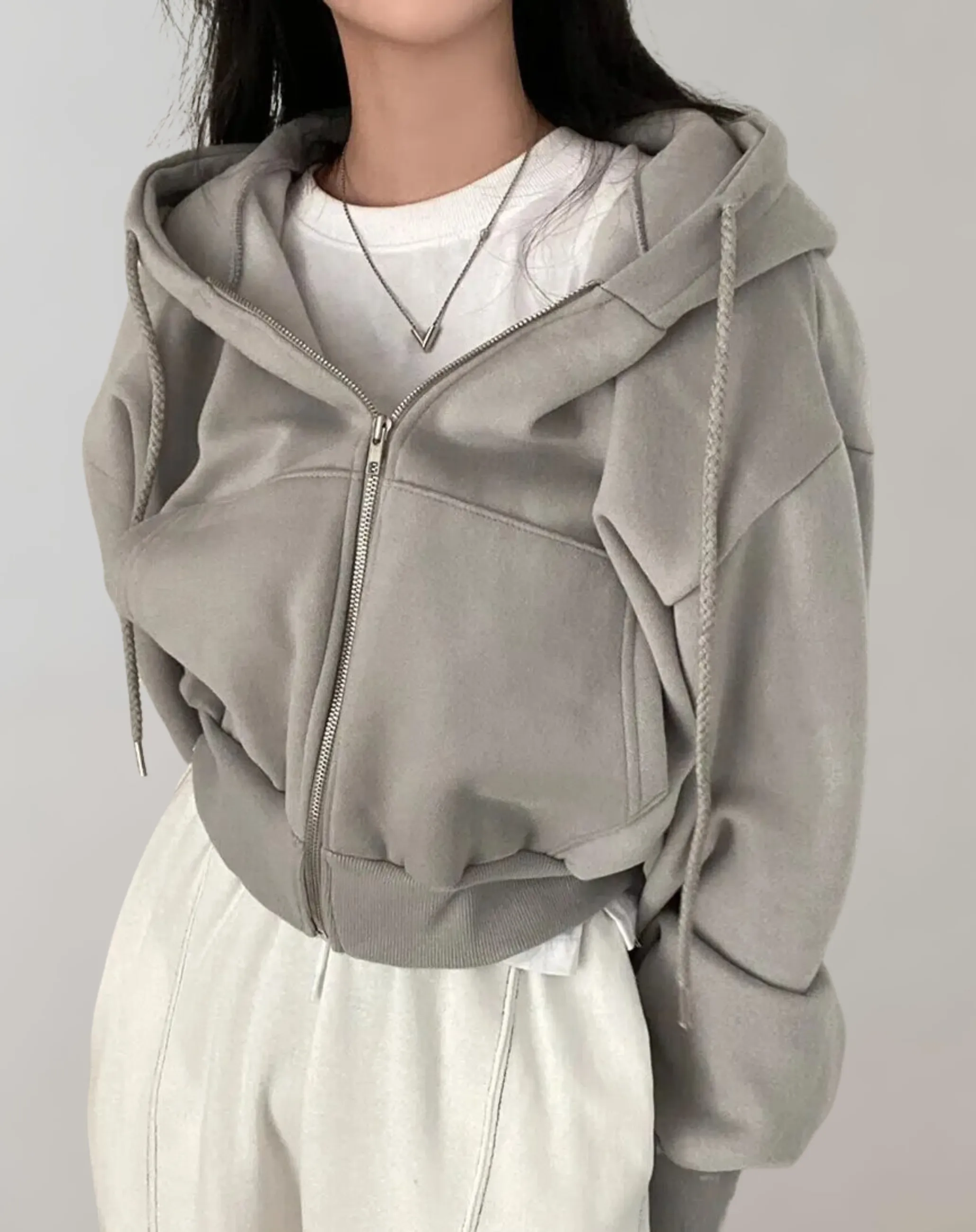 Women's Hooded Sweatshirt Solid Color Comfortable Cotton sold by Hensley London product image thumbnail 4