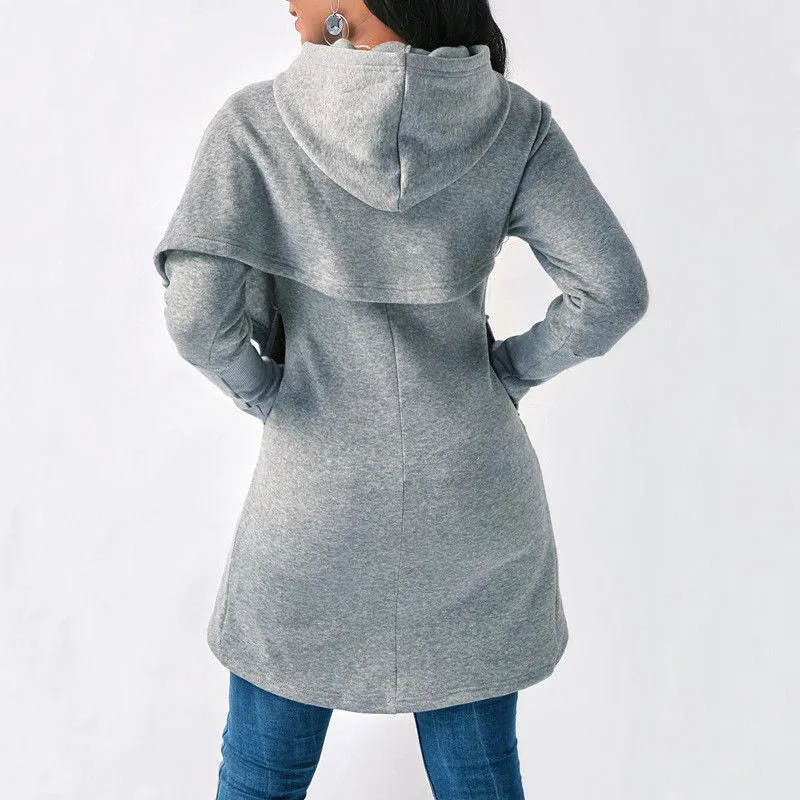 Women's Stylish Hoodie Gray Cotton sold by Hensley London product image thumbnail 2