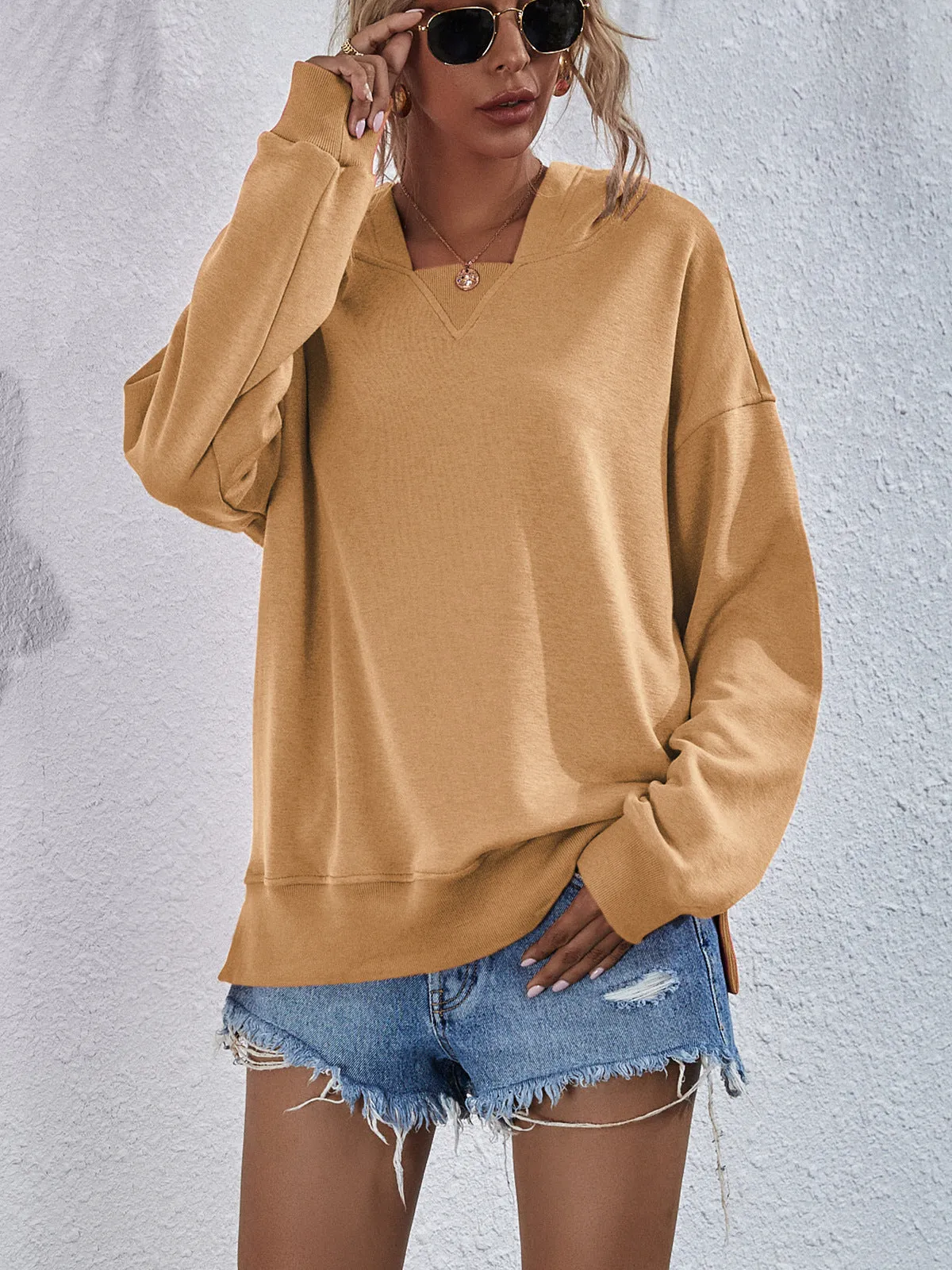 Women's Hooded Sweatshirt Pink Cotton Casual sold by Hensley London product image thumbnail 5