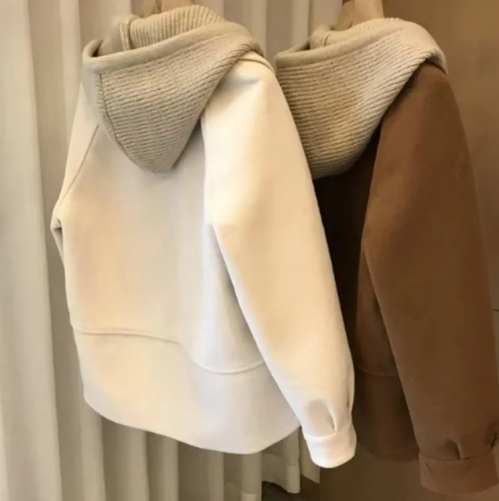 Women's Thick Hooded Jacket Grey Wool sold by Hensley London product image thumbnail 3