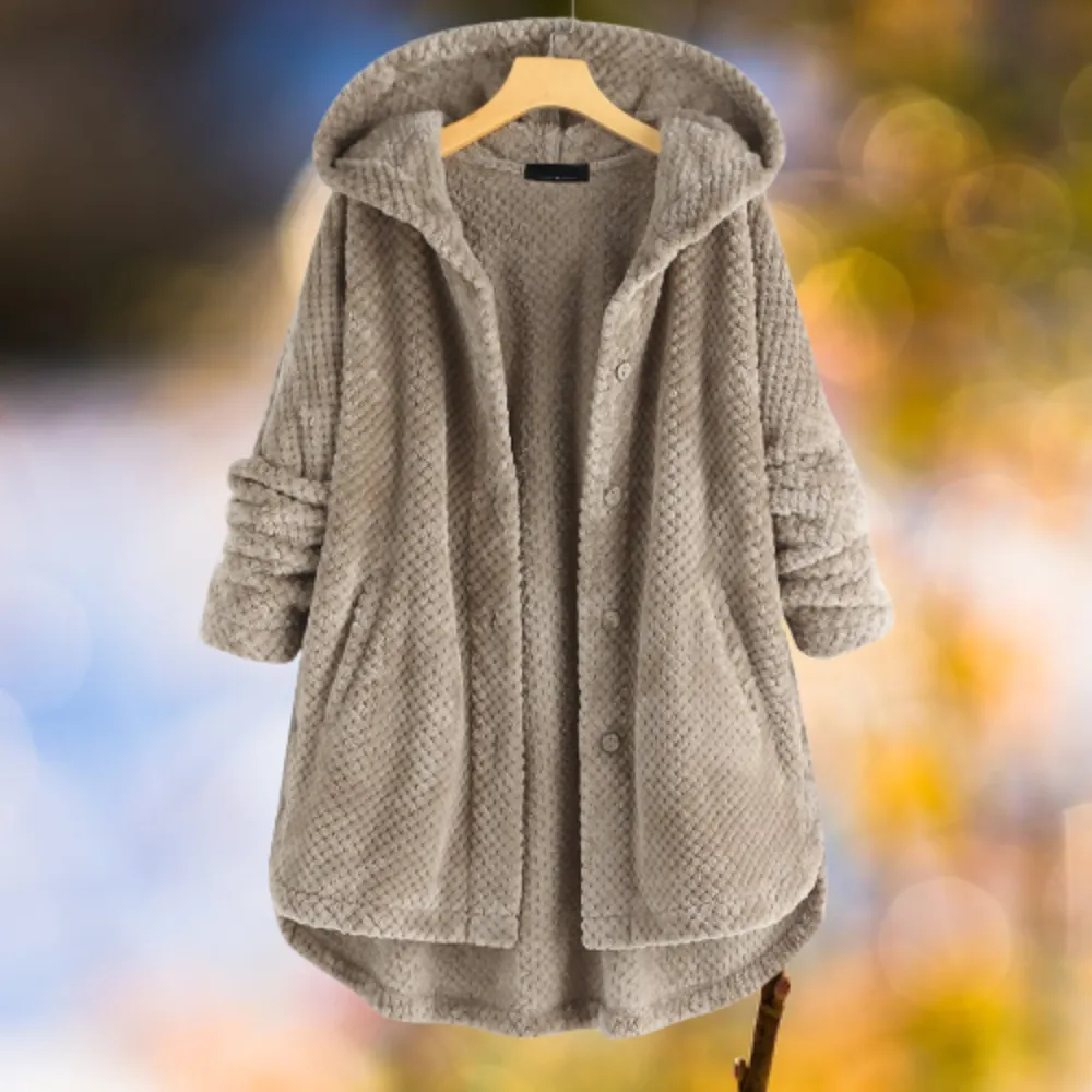 Women's Hooded Fleece Jacket Grey Reversible sold by Hensley London