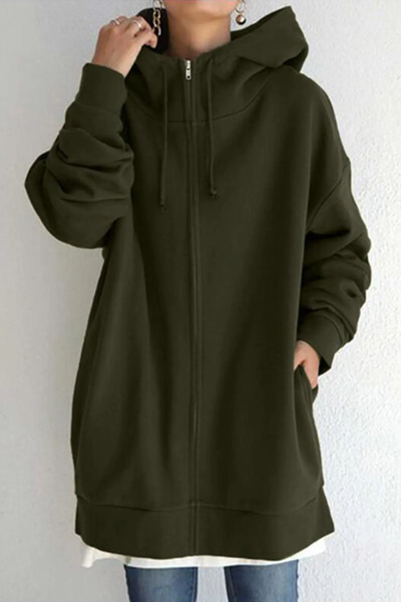 Women's Elegant Hoodie Black Cotton Blend sold by Hensley London product image thumbnail 5