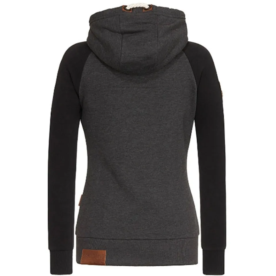 Women's Zip-Up Hoodie Black Slim Fit Cotton sold by Hensley London product image thumbnail 2