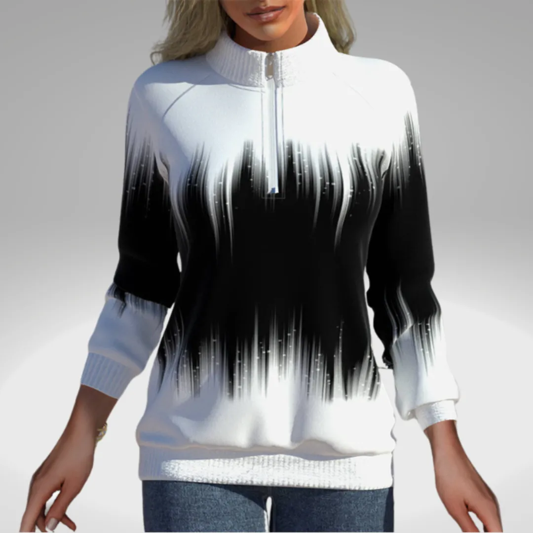 Women's Sweatshirt Black White Gradient Polyester sold by Hensley London