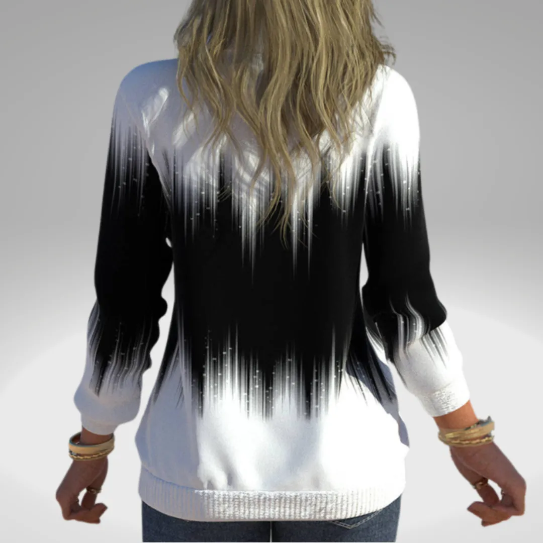 Women's Sweatshirt Black White Gradient Polyester sold by Hensley London product image thumbnail 2