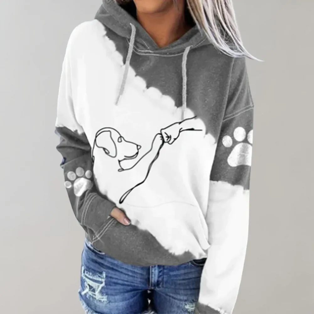 Women's Hoodie Dog Print Casual Comfortable Cotton sold by Hensley London product image thumbnail 3