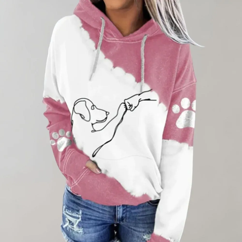 Women's Hoodie Dog Print Casual Comfortable Cotton sold by Hensley London product image thumbnail 5