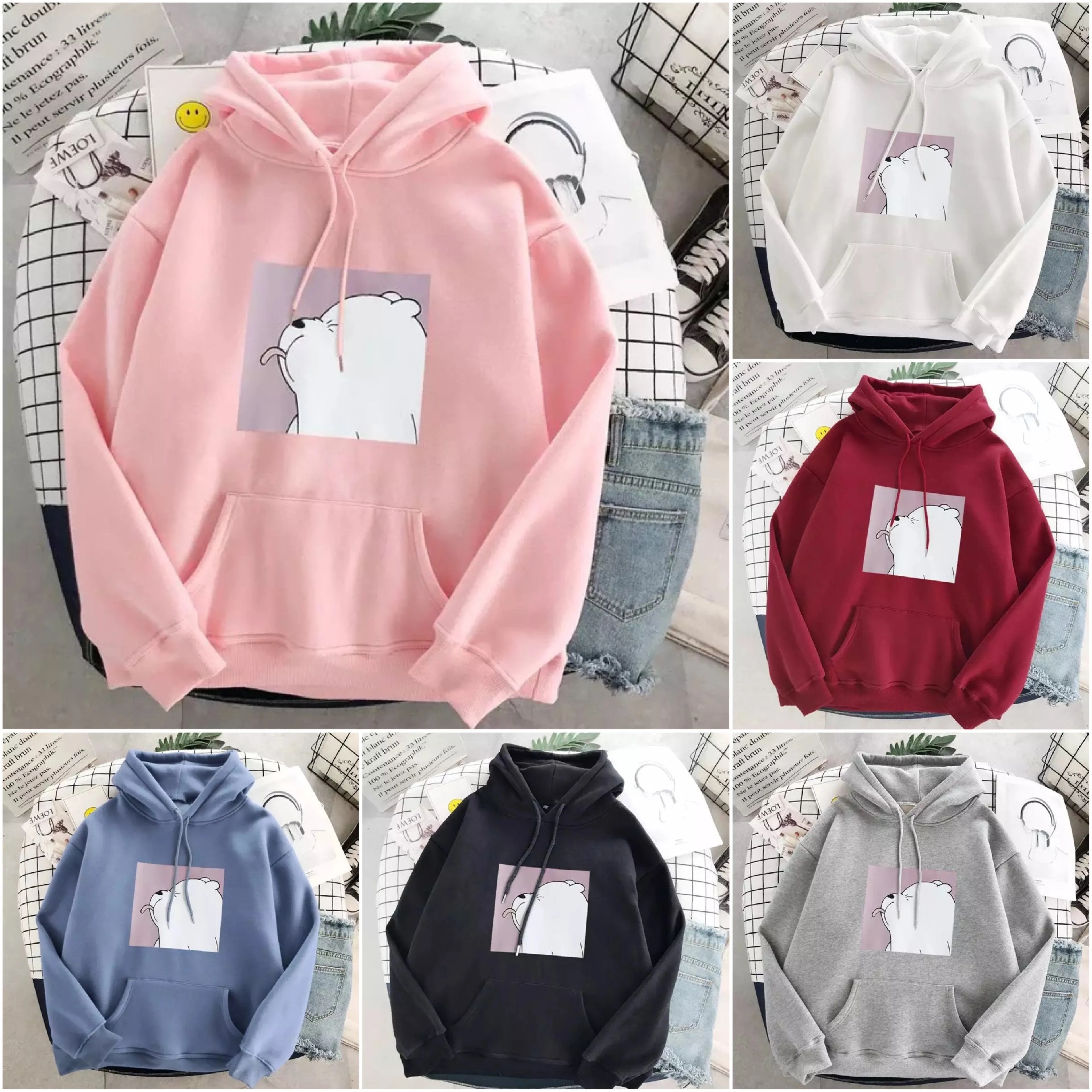 Unisex Oversized Hoodie Gray Cotton Casual sold by Hensley London product image thumbnail 3