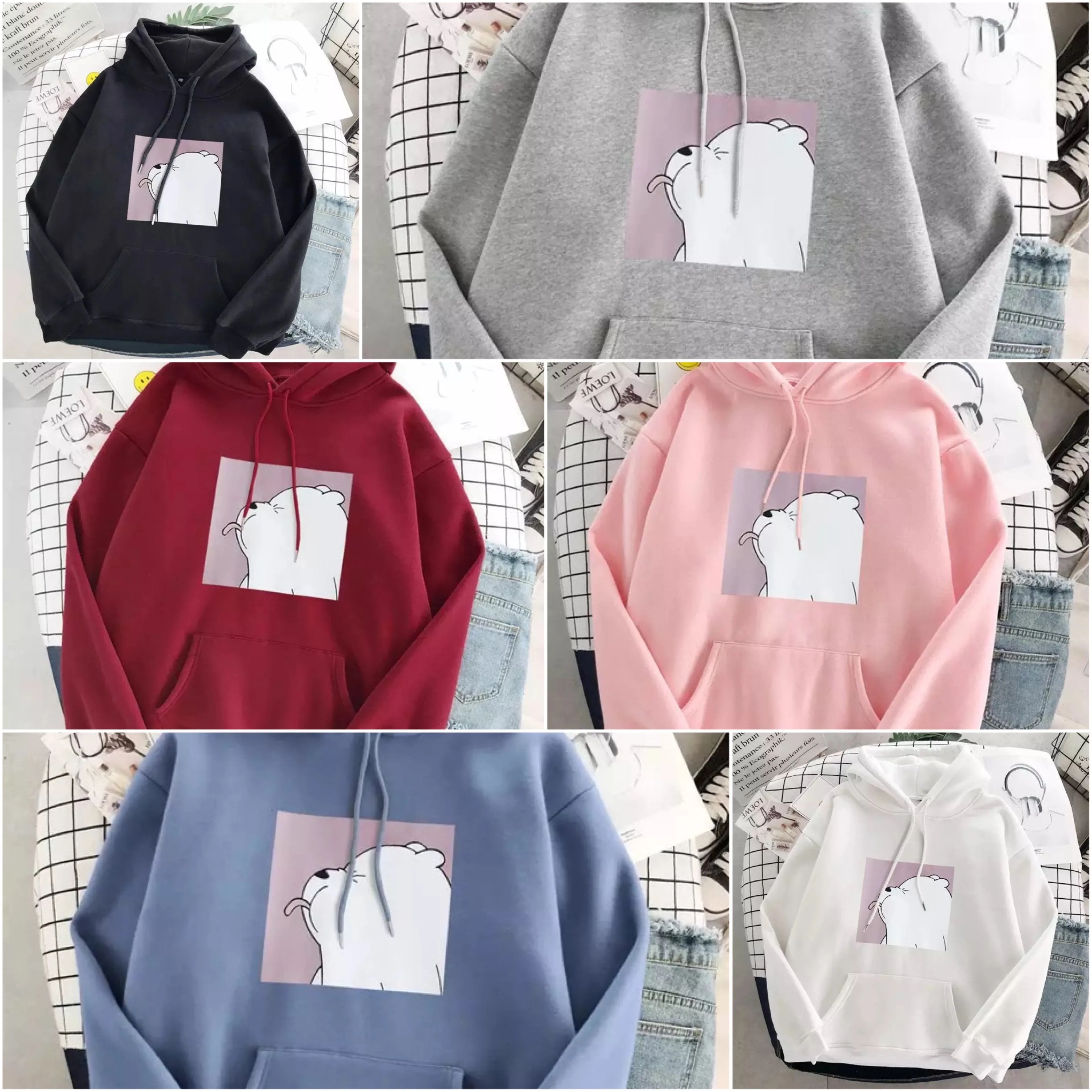 Unisex Oversized Hoodie Gray Cotton Casual sold by Hensley London product image thumbnail 4