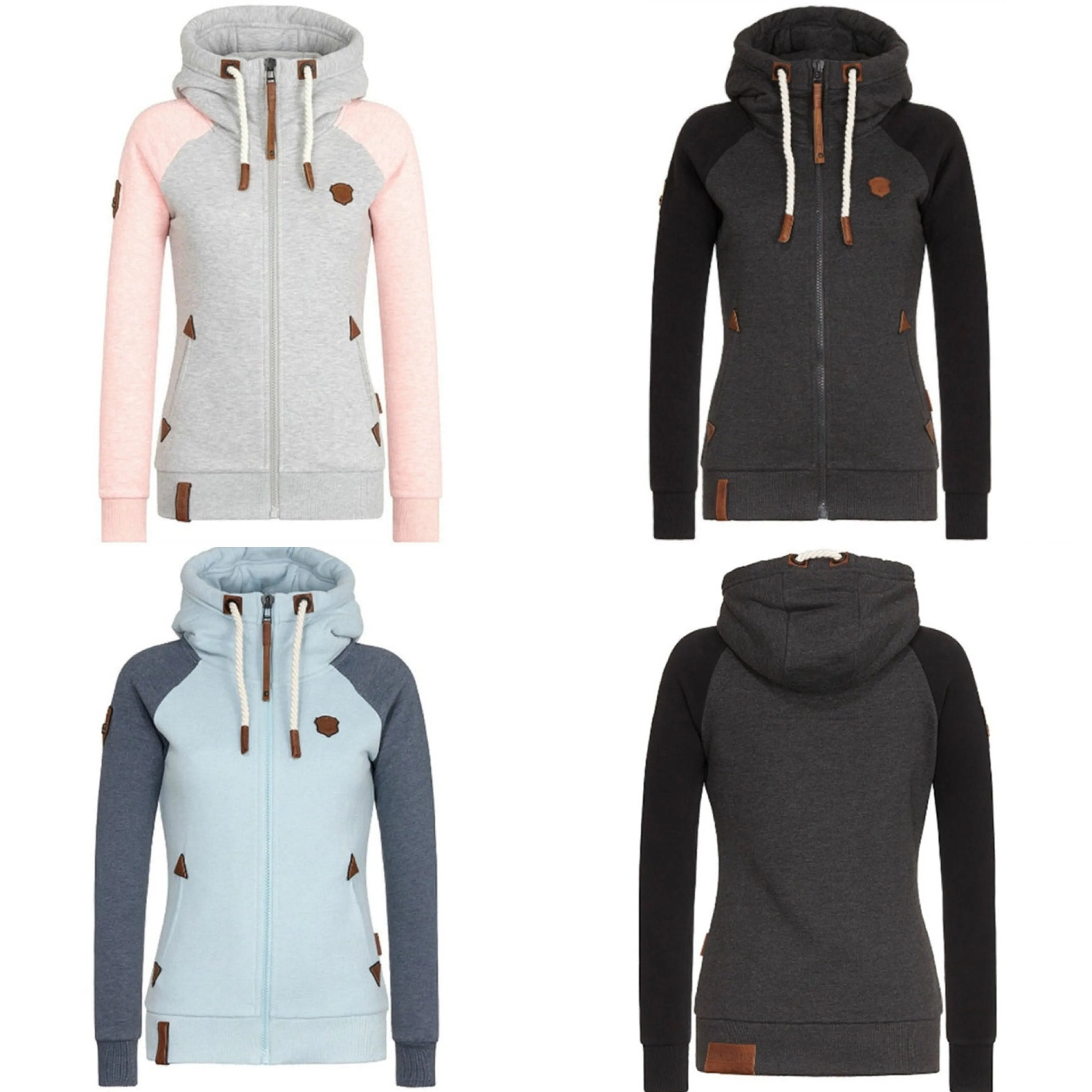 Women's Hooded Jacket Black Cotton Blend sold by Hensley London product image thumbnail 3