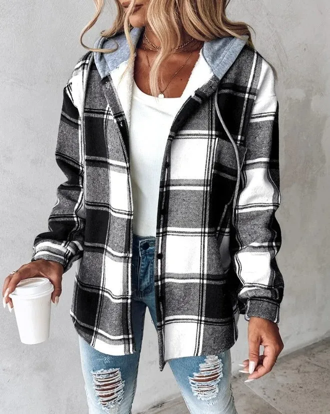 Women's Hoodie Checked Casual Cotton sold by Hensley London product image thumbnail 5