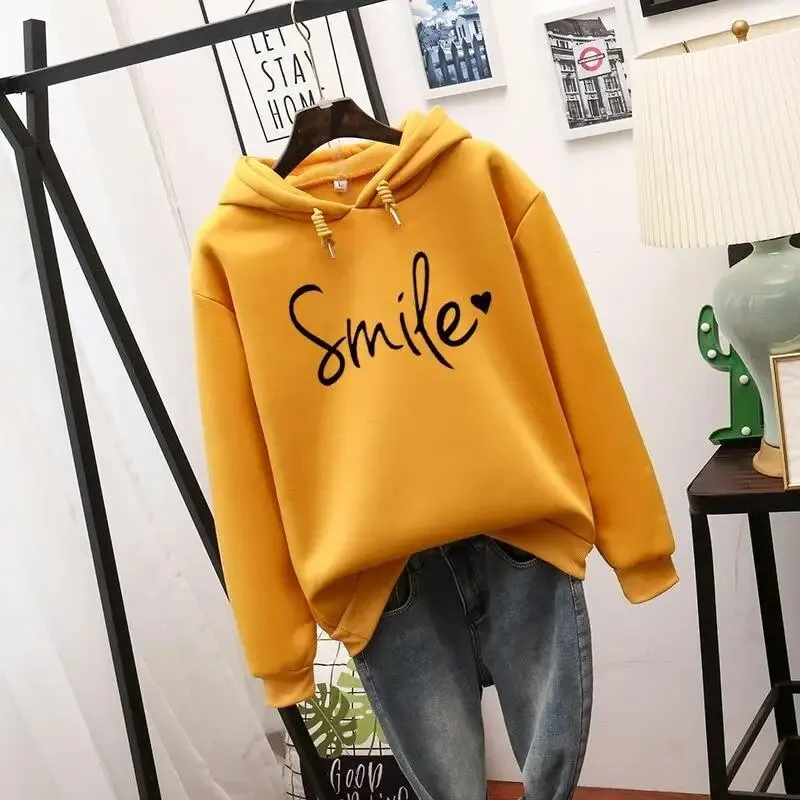 Women's Hoodie White Cotton Smile-Love sold by Hensley London product image thumbnail 4