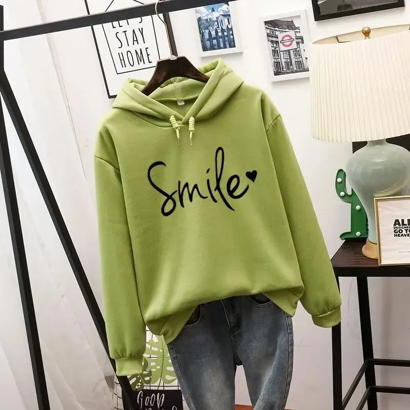 Women's Hoodie White Cotton Smile-Love sold by Hensley London product image thumbnail 5