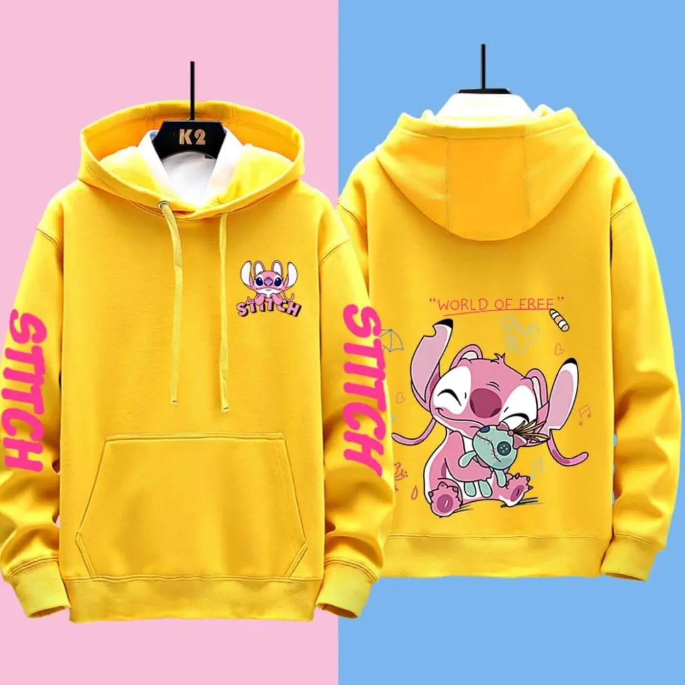 Women's Hoodie Blue Cotton Disney Stitch Sweatshirt sold by Hensley London product image thumbnail 3