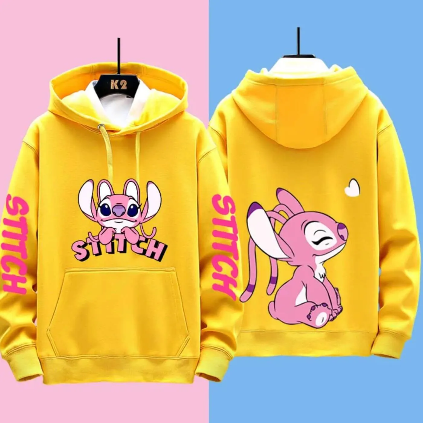 Women's Hoodie Blue Cotton Disney Stitch Sweatshirt sold by Hensley London