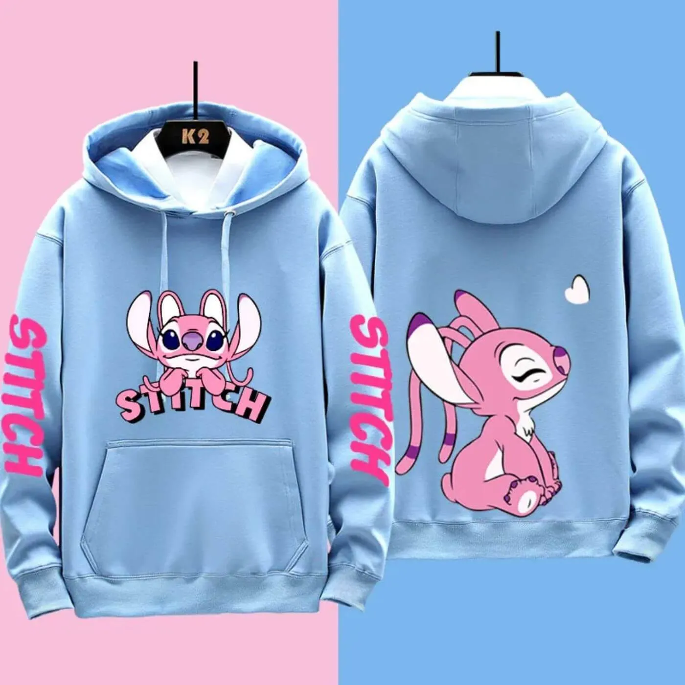 Women's Hoodie Blue Cotton Disney Stitch Sweatshirt sold by Hensley London product image thumbnail 5
