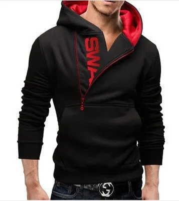 Women's Hoodie Black Cotton with Side Zipper for Casual Wear sold by Hensley London