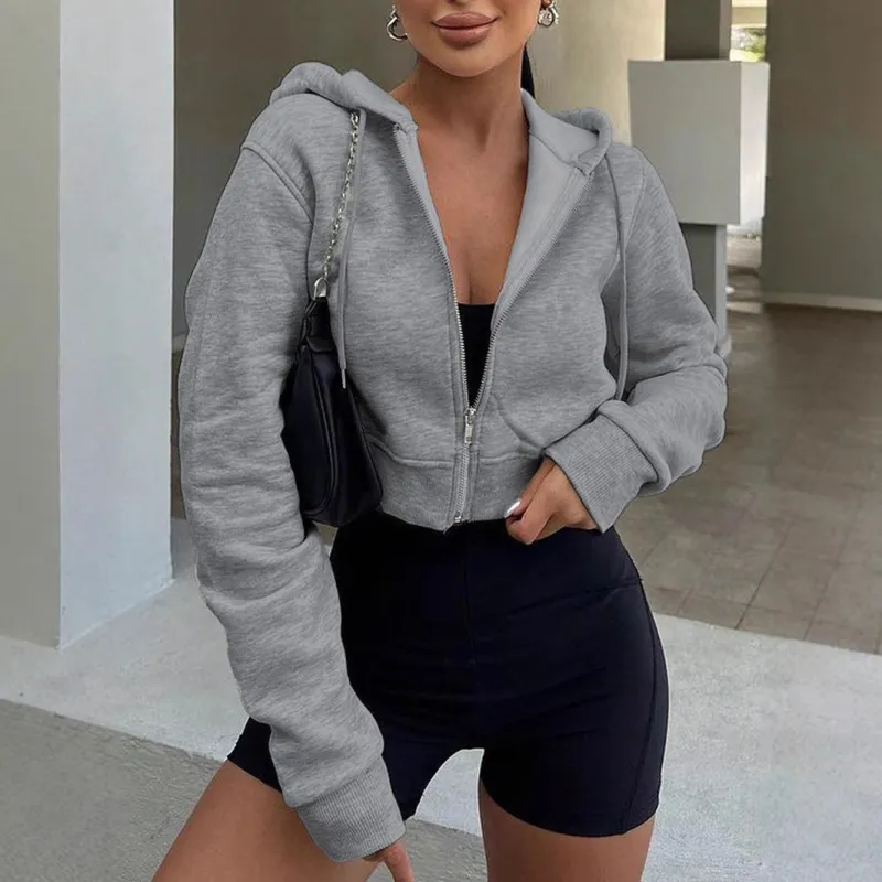 Women's Cropped Sweatshirt Black Cotton Blend sold by Hensley London