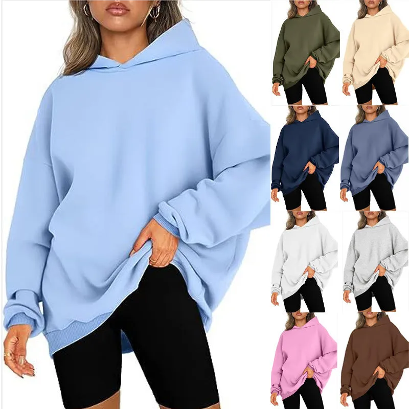 Women's Oversized Hoodie Grey Cotton Casual Sweatshirt sold by Hensley London product image thumbnail 2