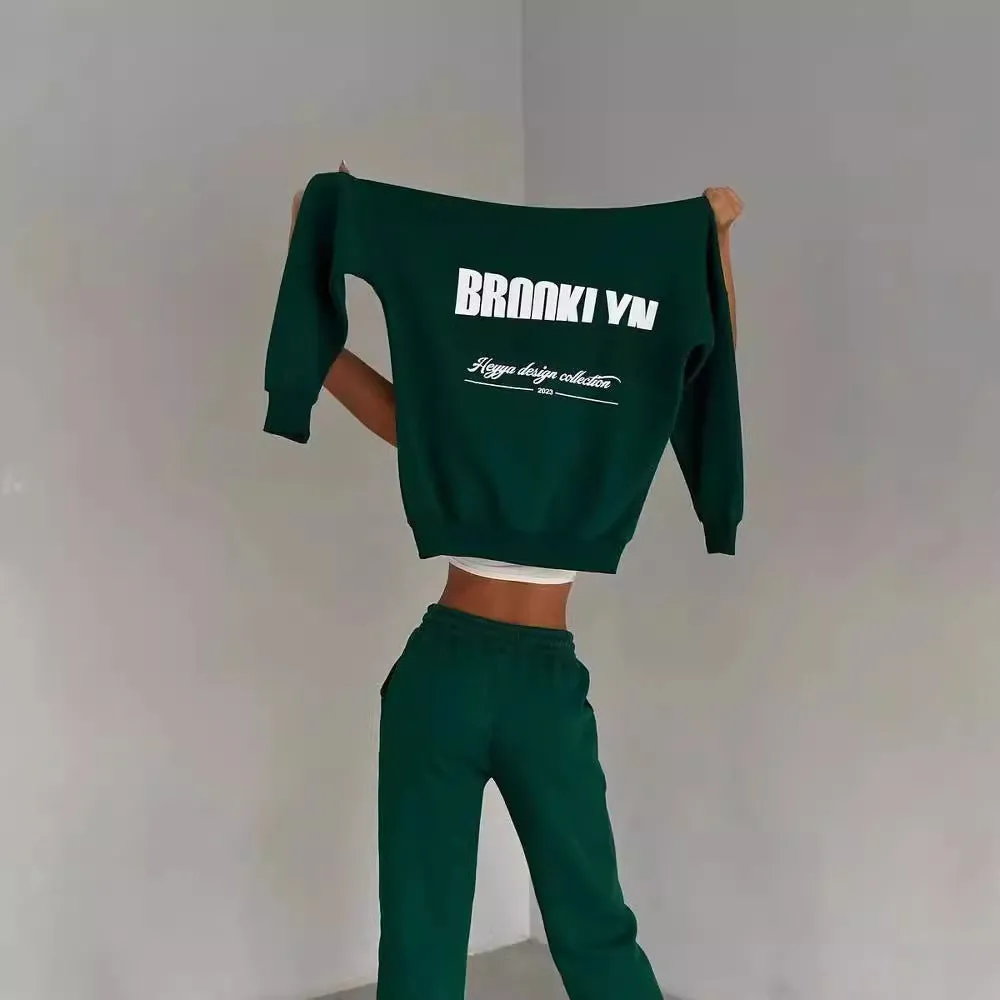 Women's Jogger Set Gray Cotton Blend Casual Hoodie and Sweatpants sold by Hensley London product image thumbnail 3