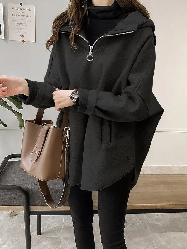 Women's Hoodie Grey Wool Mid-Length Casual Pullover sold by Hensley London product image thumbnail 5