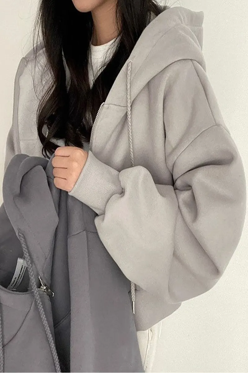 Women's Casual Hoodie with Drawstring Pocket Black Cotton Blend sold by Hensley London product image thumbnail 3