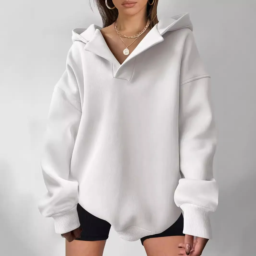 Women's Oversized Hoodie Grey Cotton Casual Sweatshirt sold by Hensley London product image thumbnail 3