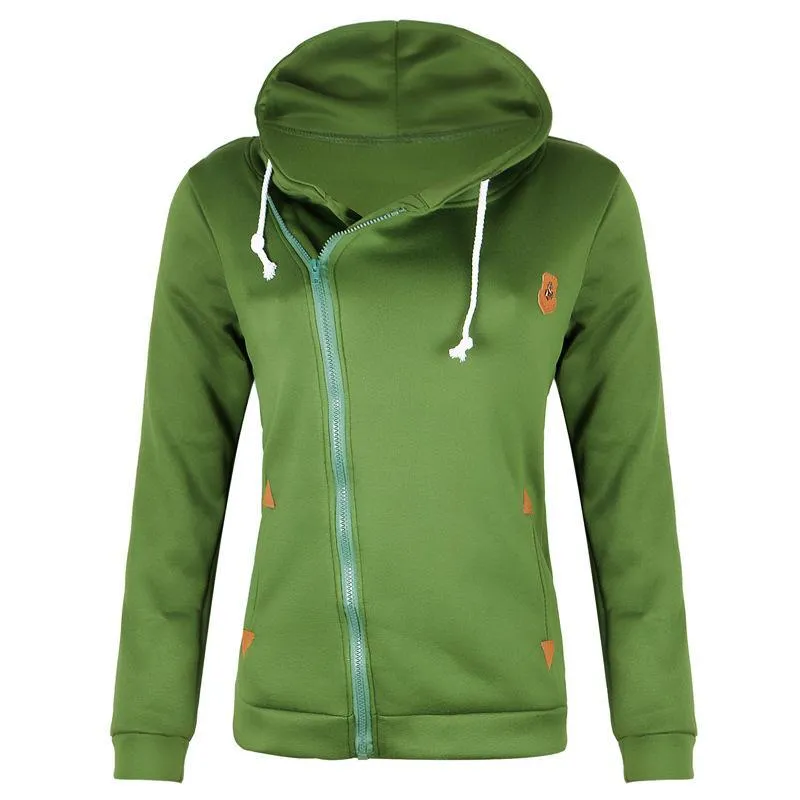Women's Hoodie Brown Cotton with Zipper Pockets and Drawstring sold by Hensley London product image thumbnail 4